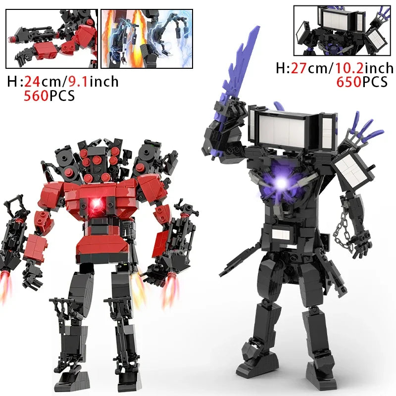 New Skibidi Toilet Weapon Titan TVMan Figure Building Block Toys For Boy Speakerman Bricks DIY Model Toy For Kid Adult Xmas Gift