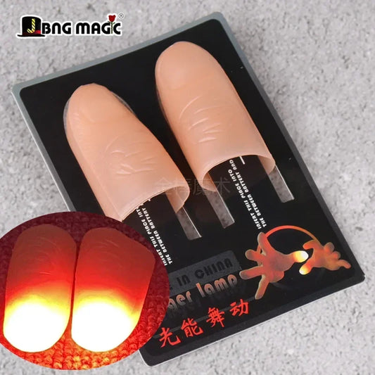 2 Pcs/set Magic Thumbs Light Toys for Adult Magic Trick Props Blue Light Led Flashing Fingers Halloween Party Toys for Children