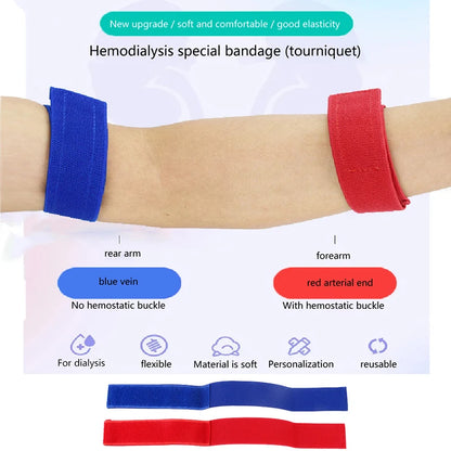 2pcs/set Tourniquet Buckle Emergency Kit Flexible Medical Hemodialysis Venous Hemostatic Buckle Strap Safety Survival Tool
