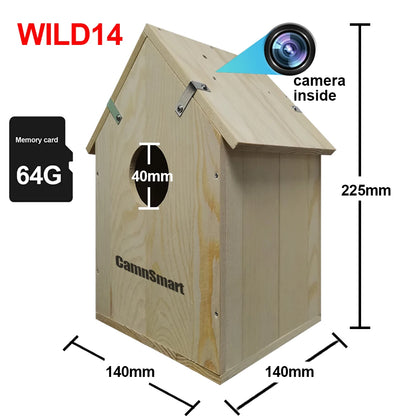 Tuya Smart Bird Watching Camera Wireless Outdoor Wild Indoor Wifi Bird Nest HD 4MP Lens Natural Wooden House for Christmas Gift