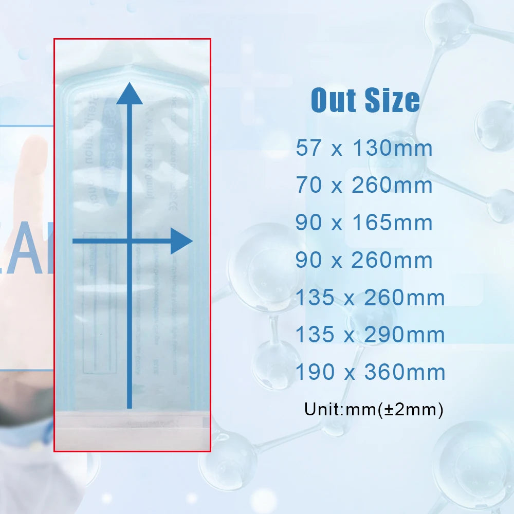 200 PCS Self Sealing Sterilization Pouch Bags for Nail Tools Grade Paper Disposable Dental Tattoo Accessories Tool Storage Bag