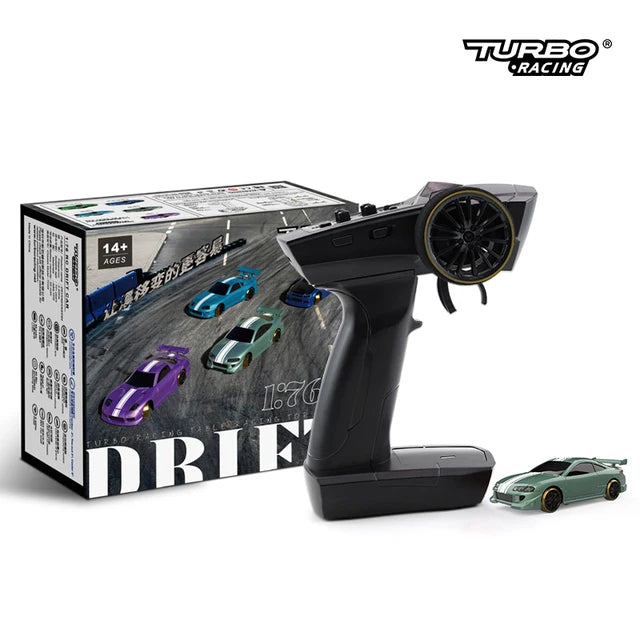 Turbo Racing 1:76 C64 C63 C61 C62 C72 C73 C74 C75 RTR Flat Running Toys on Road RC Drift Car With Gyro Radio For Kids and Adults