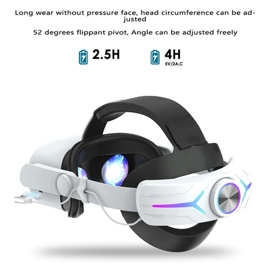 1 PCS Head Strap With 8000Mah Battery For Oculus Quest 2 Extend Playtime Adjustable Elite Strap VR Replacement Parts (Black)