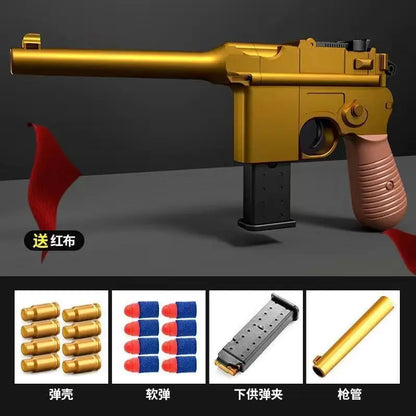 Children's Soft Bullet Gun Ejection Shell Mauser Toy Guns Retro M1932 Wooden Box Model Boy Simulation Props