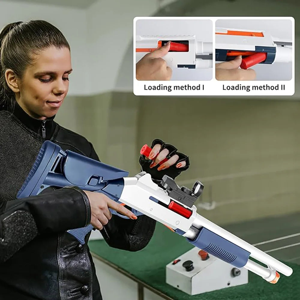 Adult Boy ouble-barrel rifle casing Spray s686 Shell Throwing Soft Bullet Battle Weapon Model Soft Bullet Toy Gun Children Gifts