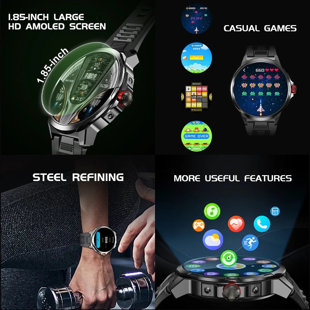 Kalobee SK50 Smart Watches for Men,Answer / Make Call,1.85" Big Screen Fitness Tracker,Waterproof Watch for Android iOS Phones