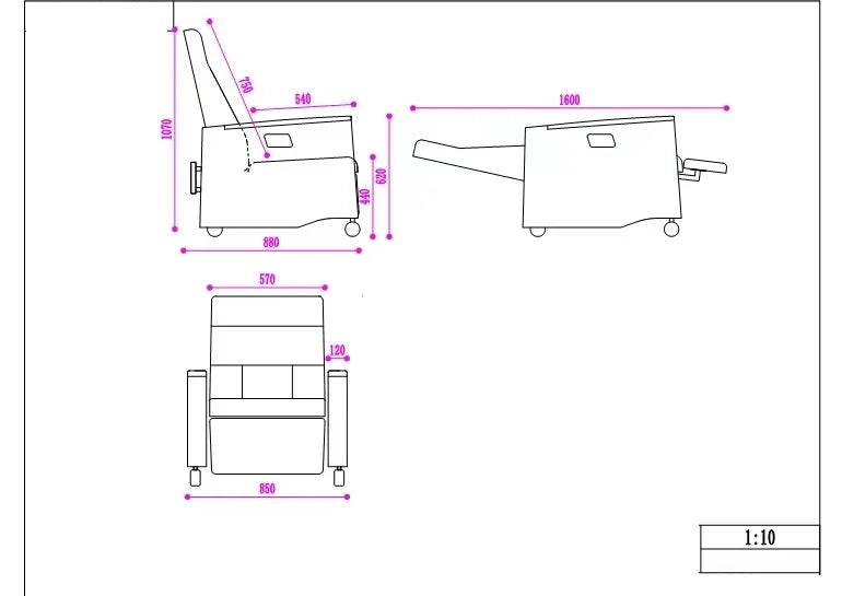 Hospital Furniture IV Inoculation Chair Manual Dialysis Chair Medical Recliner Sofa Chair
