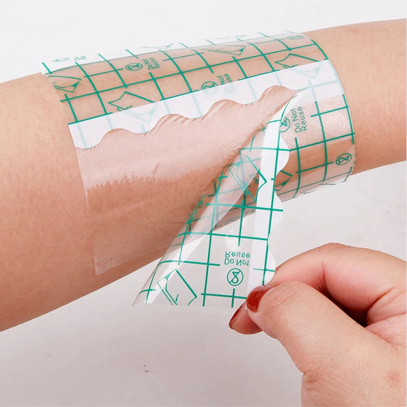 100Pcs Medical Waterproof PU Film For Wound Dressing Plaster Indwelling Needle Fixation  Transparent Adhesive Tattoo Film Tape