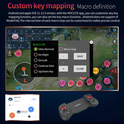 Wireless Gamepad Mocute-060 Mobile Game PUBG Controller Joystick For Phone Android IOS Wireless Bluetooth Telescopic Joystick