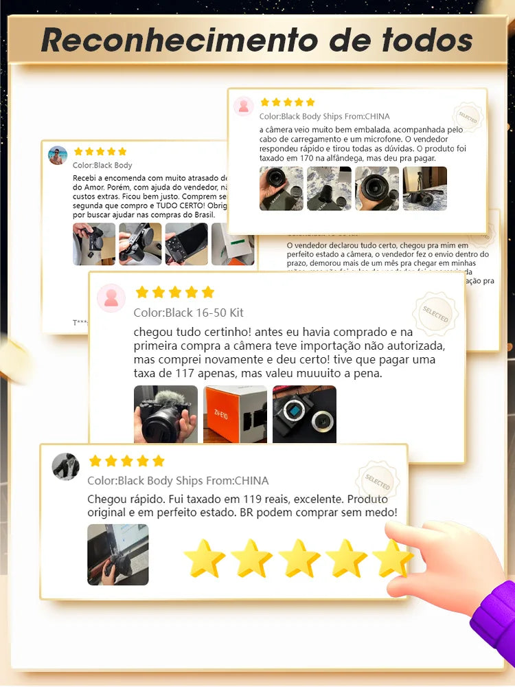 SONY Alpha ZV-E10 ZVE10 APS-C E-Mount Vlog Mirrorless Camera Digital Com 16-50mm Lens Compact Camera 4K Fotografia Profissional