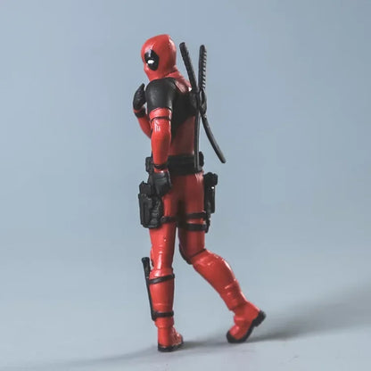 Deadpool Groot Anime Action Figure Sitting Posture Model X-Men Mini Doll Car Decoration Marvel Collection Figurine Toys Gift