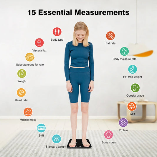 INSMART Bathroom Scale Smart Body Balance Body Fat Digital Bioimpedance Scale Electronic Persona Scale Digital Weight Body Scale