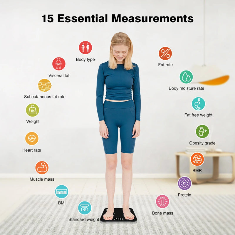 INSMART Bathroom Scale Smart Body Balance Body Fat Digital Bioimpedance Scale Electronic Persona Scale Digital Weight Body Scale