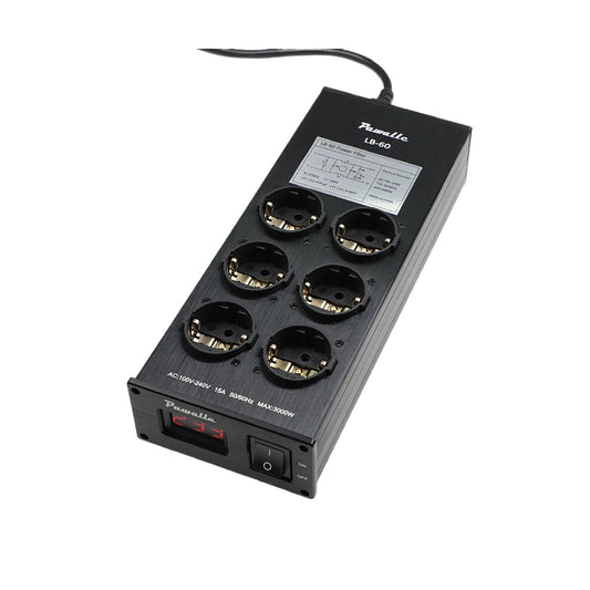 Pawalle LB60 EU power filter anti surge socket with overload protection and voltage display function