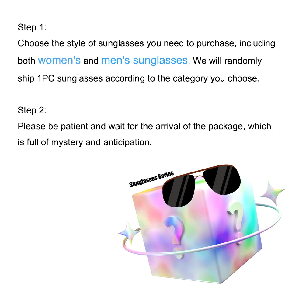NONOR 1PC Sunglasses Mysterious Box for Men and Women Outdoor UV400 Sun Glasses for Cycling Driving Fishing