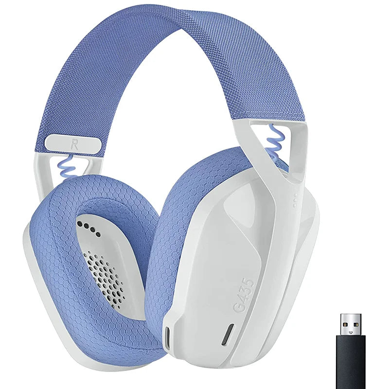 Logitech G435 LIGHTSPEED WIRELESS GAMING HEADSET 7.1 Surround Sound Gamer Bluetooth Headphone Compatible For Games And Music