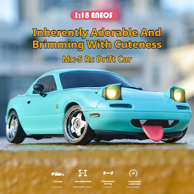 Hot 1:18 Adorable Mx-5 Miata Rx7 Rc Drift Car 2.4g Esp Gyro Flip-Up Light Full Scale Remote Control Toy Car Kid Adult Xmas Gift