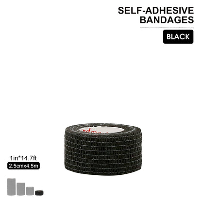 24Rolls Kindmax Self Adhesive Bandage Black, Elastic Breathable Sports Non-woven Wrap Finger Tape For Wrist Ankle First Aid
