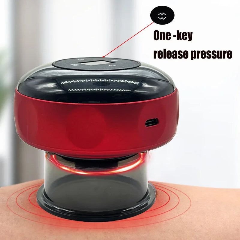 Smart Electric Vacuum Cupping Device Body Scraping Massager Heating Suction Cup Device Back Neck Arm Massger Fatigue Relief