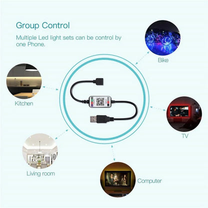 Hot Mini Wireless 5-24V Smart Phone Control RGB LED Strip Light Controller USB Cable 4.0 Smart Home Automation Modules