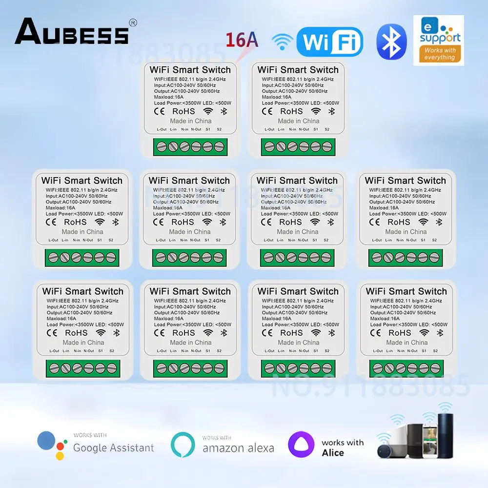 16A EWeLink Wifi MINI Smart Switch Support 2-Way Control Timer Wireless Switch Smart Home Automation Work With Alexa Google Home
