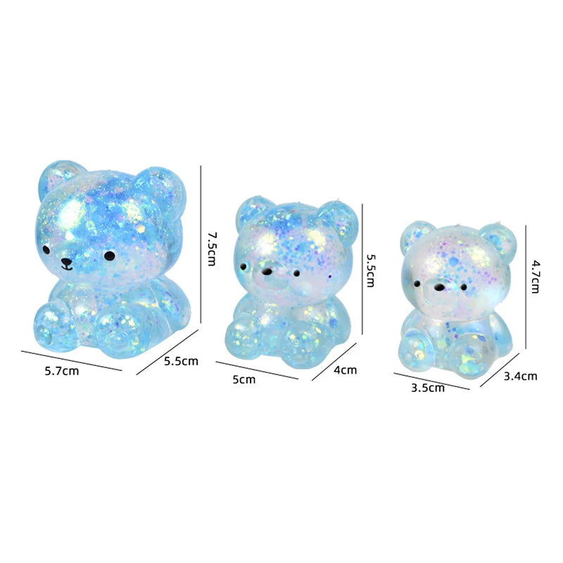 1PC New Maltose Syrup Mini Bear Decompression Ball Toys Cute Animal Anti-stress Fidget Decompression Ventilation Squeeze Toy