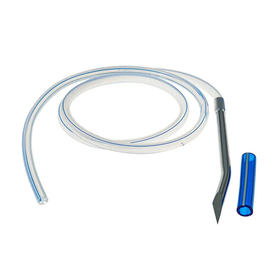 1PC Medical Silicone Round Fluted Drain Tube For Wound Drainage Surgical Supplies Cross Drainage Tube with Or without Needle
