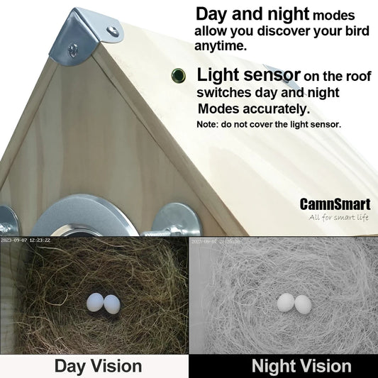 Tuya Smart Bird Watching Camera Wireless Outdoor Wild Indoor Wifi Bird Nest HD 4MP Lens Natural Wooden House for Christmas Gift