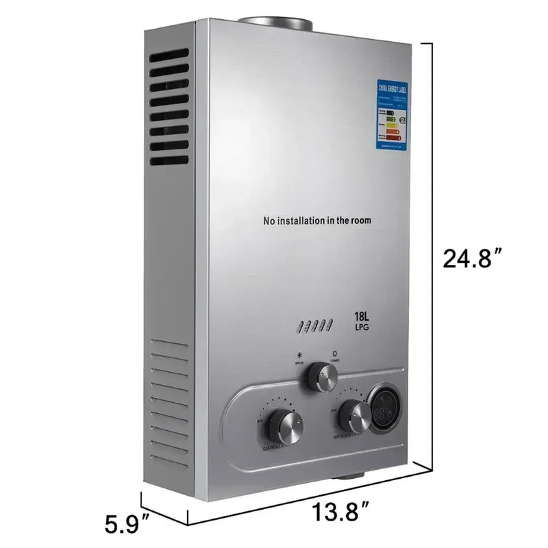 VEVOR 6L 8L 10L 12L 16L 18L LPG  LPG Gas Water Heater Domestic Instant Tankless Propane Tankless Gas Water Heater