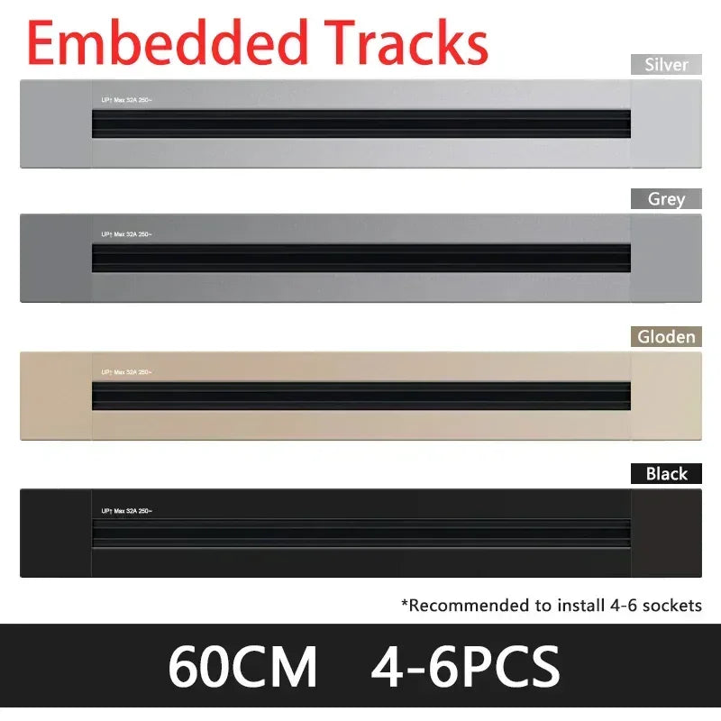 Power Movable Power Track Socket Appliances Popular US/UK/EU/FR Universal Outlets Wall Electrical Plug Adapter with USB/LED