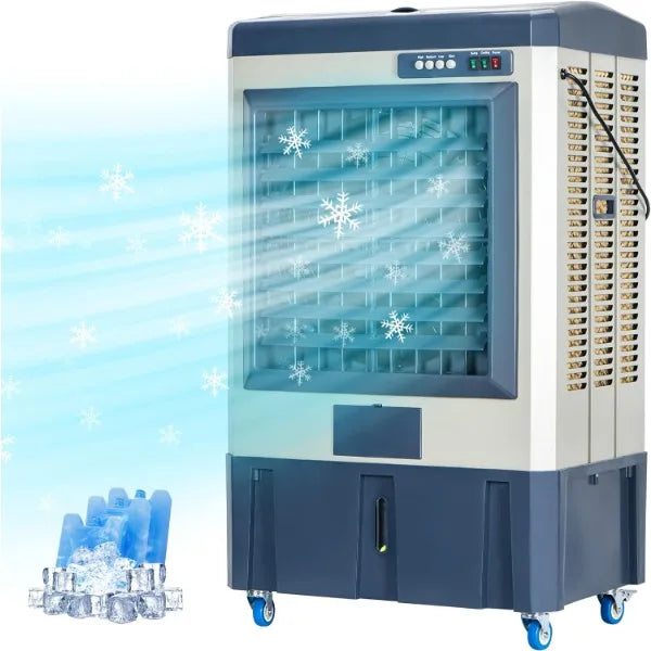 3531 CFM Evaporative Cooler, Portable Air Conditioner with Continuous Auto Fill,10.6 Gal Water Tank, Scroll Casters