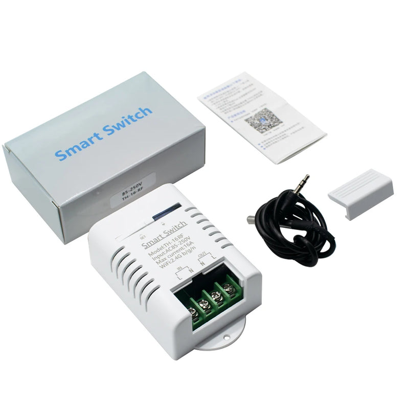 Wifi eWeLink TH16 Switch Temperature Humidity Monitor Meter With Sensor Cable Smart Home Automation Kit Alexa Echo Voice Control