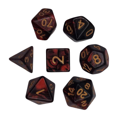 7/10Pcs Double-Colors Polyhedral Dices with Pouch Set D4, D6, D8, D12,D20, D10 for Board Game Role Playing Game Party