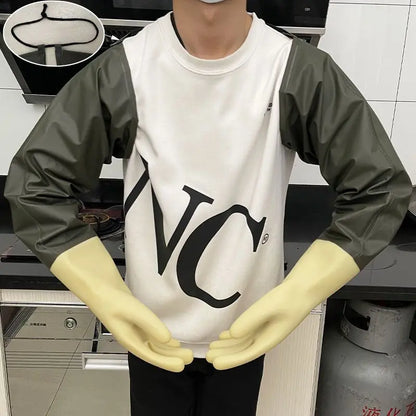 Super long oil proof thickening puncture-proof waterproof wear-resistant aquatic rubber gloves