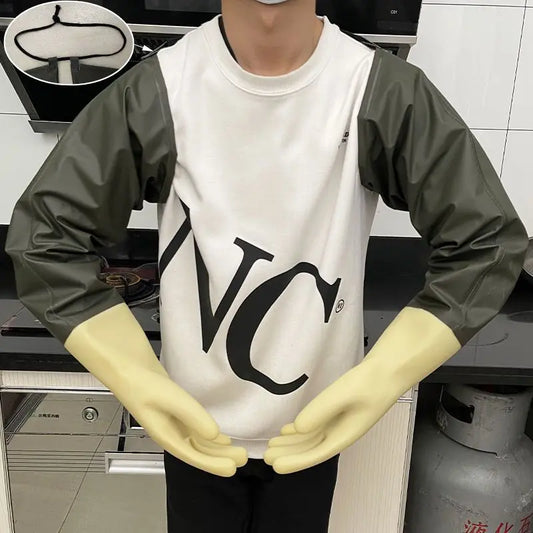 Super long oil proof thickening puncture-proof waterproof wear-resistant aquatic rubber gloves
