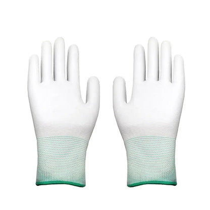 10 pairs Black Pu Gloves Polyester Shell Customized With Pu Coated Palm Safety Work Gloves En388 Pu Coated Gloves