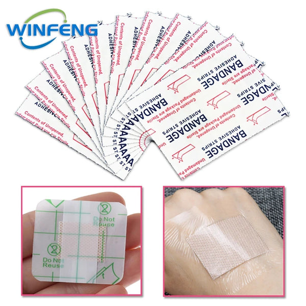 50Pcs Waterproof Medical Adhesive Stickers Transparent PU Film Tape Anti-allergic Wound Dressing Fixation Plaster First Aid Kit