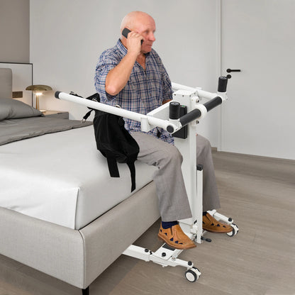 Lift Transfer Chair Car Electric Wheelchair Lift Adjustable Bedside Bathroom Rolling Shower Chairs for Elderly, Patient,Disabled