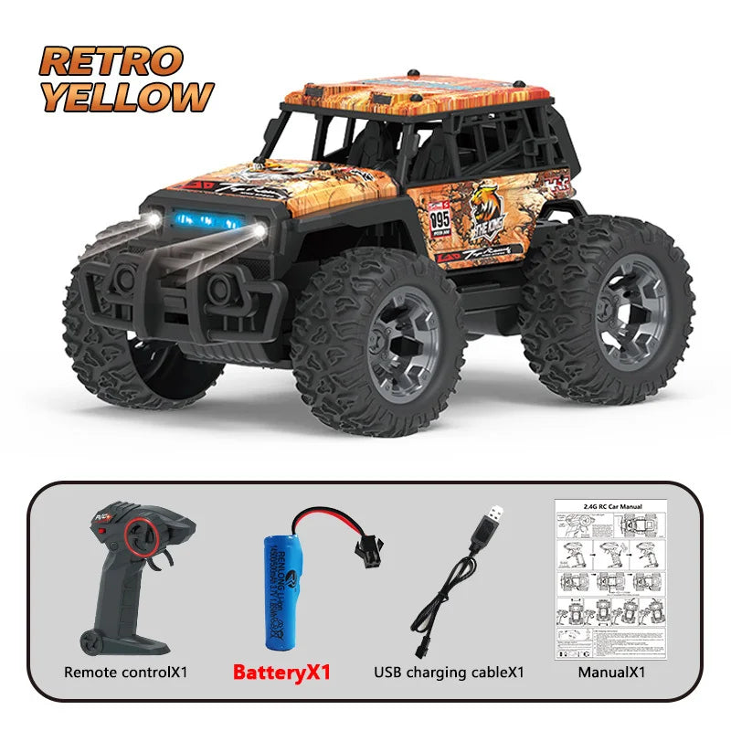 JJRC Q181 30KM/H 1:20 RC Car With LED Lights 2.4Ghz Double Motors RC Monster Truck All Terrain Off Road High Speed RC Racing Car