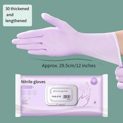 30Pcs Disposable Gloves Household Cleaning Kitchen Dishwashing Durable Food Grade Lengthened Thickened Waterproof Gloves