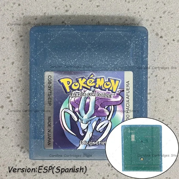 GBC Video Game Cartridge Console Card Pokemon Blue/Crystal/Green/Gold/Red/Silver/Yellow Full-size Chip with Multi-language