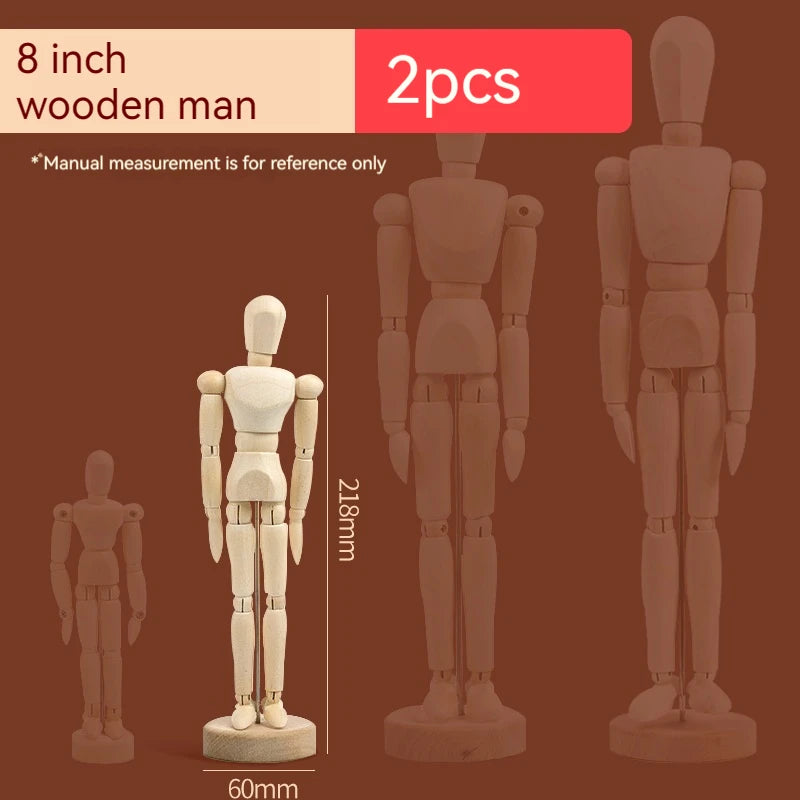 Jointed Doll Drawing Sketch Mannequin Model Movable Limbs Wooden Hand Body Draw Action Toys Figures Home Decor Artist Models