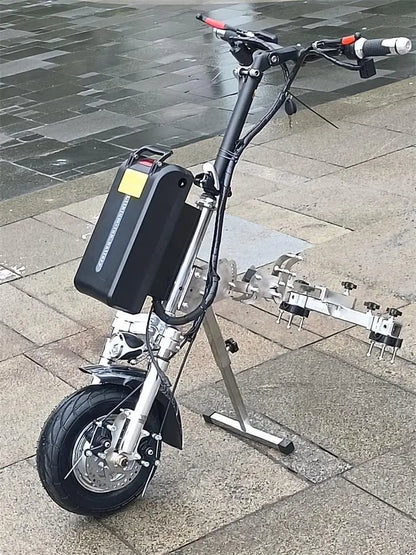 Disabled vehicle electric towing head, disabled wheelchair modification, front drive wheelchair traction, high-power front end