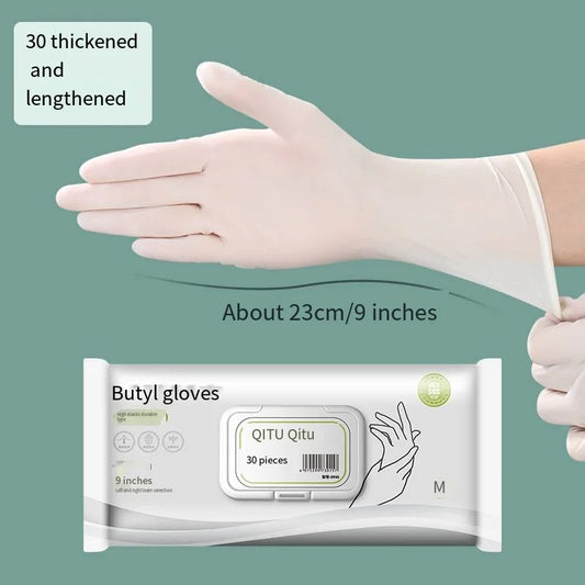 30Pcs Disposable Gloves Household Cleaning Kitchen Dishwashing Durable Food Grade Lengthened Thickened Waterproof Gloves