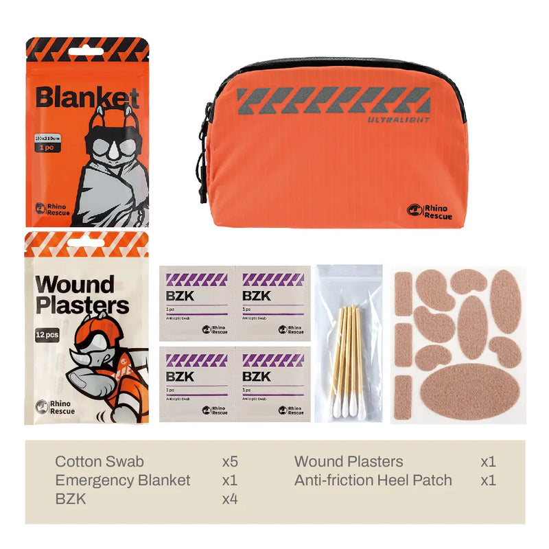 Rhino Rescue Portable Compact First Aid Kit Waterproof For Minor Cuts Scrapes Sprains Burns Ideal For Home Car Travel Camping