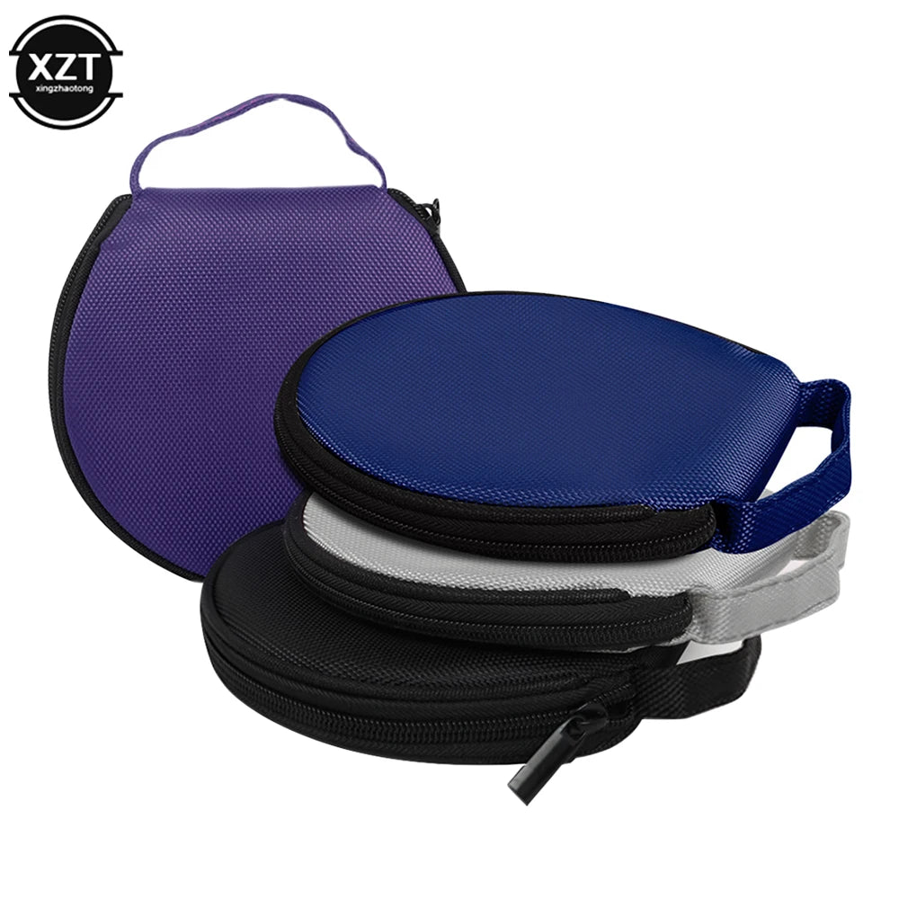 Portable CD DVD Case Storage Disc 20 Capacity Dual-use Oxford Cloth Storage Bag Round Holder with Zipper for Home Car CD Box Bag