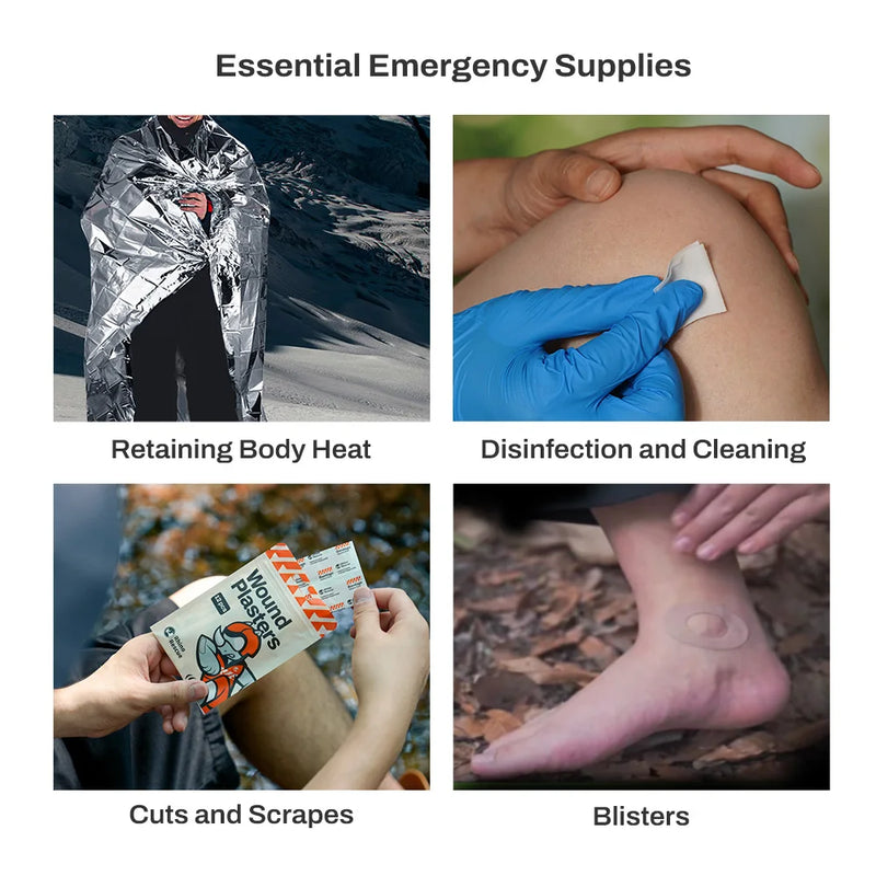 RHINO RESCUE Outdoor Portable Lightweight First Aid Kit - Waterproof and Wear-Resistant for Hiking, Travel, and Emergency Use