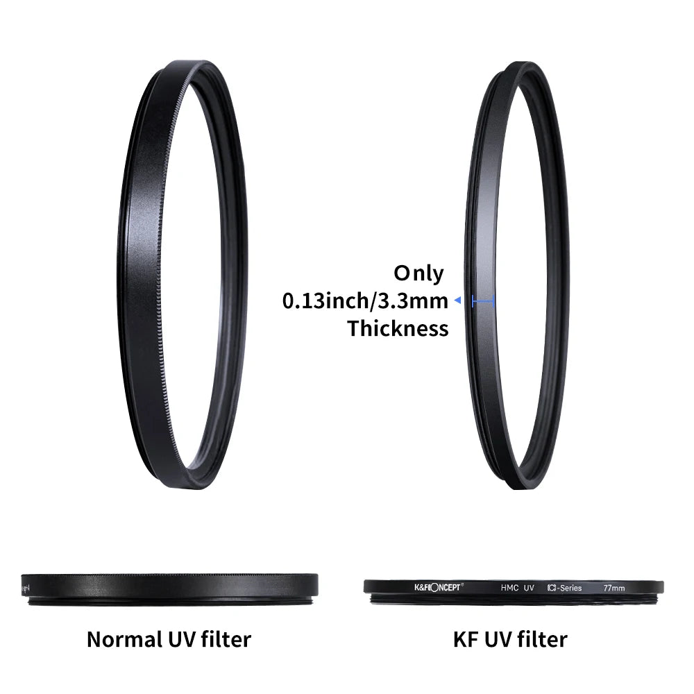 K&F Concept MC UV Protection Filter Ultra Slim Multi Coated HD 37mm 43mm 46mm 49mm 52mm 55mm 58mm 62mm 67mm 72mm 77mm 82mm