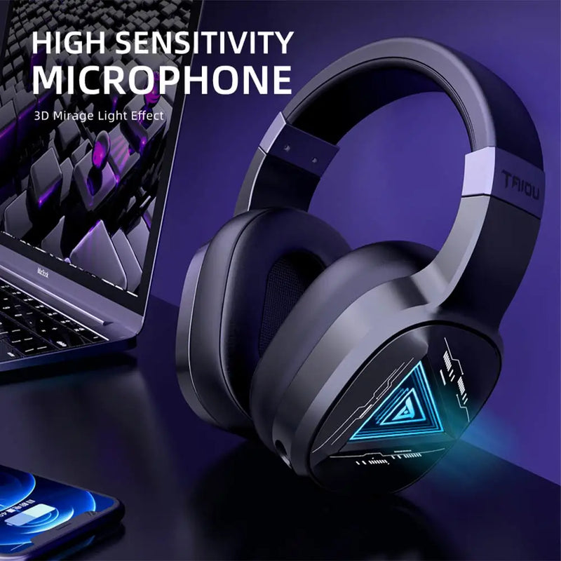 TAIDU THS320 PRO High Quality Wireless Bluetooth Headphones Surround Sound Esports Gaming Earphone  RGB Headsets  Microphones