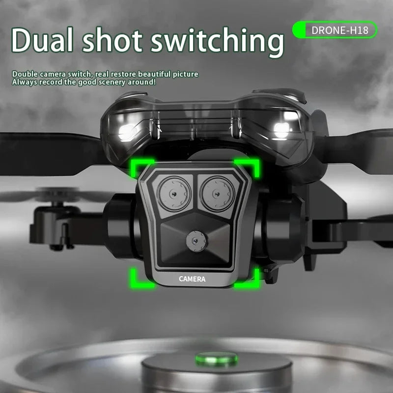 MHD Dual Camera Drone H18 Camera with 8K Professional Folding Drone with 4K Camera Mini RC Helicopter air plane Quadcopters Toys